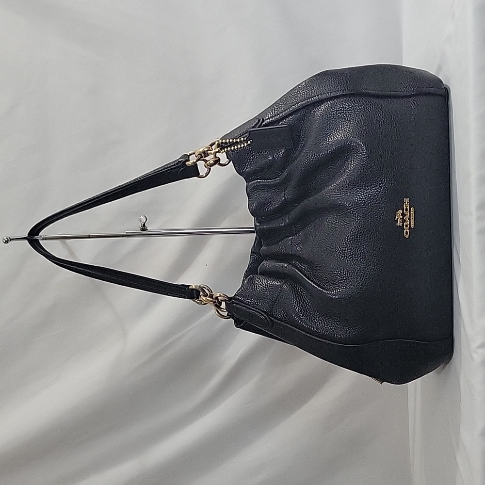 Coach Maya Black Leather Shoulder Bag Euc C1454 Gem